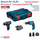 Kit visseuse plaquiste + perceuse-visseuse à percussion 12V BOSCH (2 batteries 2,0 Ah + chargeur + coffret)