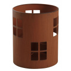 Photophore de jardin en métal rouillé