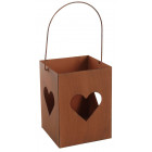 Photophore de jardin en métal rouillé (lot de 2)