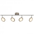 Barre pluto, nickel et plastique, 4 ampoules