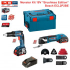 Kit visseuse plaquiste et découpeur ponceur 18V-EC Bosch (accessoires + chargeur + 2 batteries 5,0 Ah + boîte à outils)