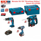 Kit visseuse plaquiste, perceuse visseuse et perforateur 18V-EC Bosch (2 batteries 5,0 Ah + chargeur + 2 boîtes à outils)