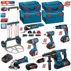 Kit 6 outils électroportatifs RSL3618P3LE Bosch (3x18V 5,0Ah + 2x36V 4,0Ah + chargeur + 3 boîtes à outils + caddy)