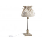 Lampe de chevet en bois et coton écru