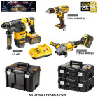 Kit perforateur burineur, perceuse visseuse percussion, meuleuse 54V/18V DeWALT (2 x 9,0 Ah + chargeur + 3 coffrets)