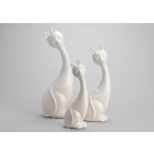 Chats blancs en céramique (lot de 3)