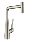 Mitigeur de cuisine 320 metris select m71 avec embout du bec extractible 1 jet, sbox finition stainless steel finish hansgrohe