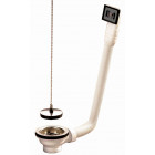 Bonde à bouchon avec trop plein souple pour évier grès - Perçage diamètre 60 mm