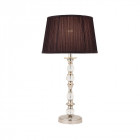 Lampe polina, nickel et cristal, abat-jour noir 29 cm