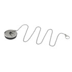 Bouchon à chaînette caoutchouc enjoliveur inox ø42x45 chaînette long.700 mm. Noyon & thiebault