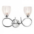 Applique 2 ampoules grove, chrome et verre