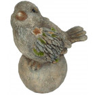 Oiseau sur sa pierre en résine 29 cm