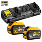 Pack DCB132X2 double chargeur Flexvolt DCB132 + 2 batteries DCB547 54V/18V 9,0 Ah DeWalt