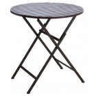 Table de terrasse pliante marron en métal vieilli