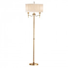 Lampadaire stanford, laiton antique, abat-jour beige
