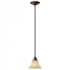 Suspension cello, bronze antique et verre albâtre, 1 ampoule