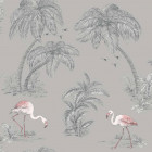Papier peint flamant gris