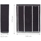 Grande étagère armoire pliante en tissu 173 cm noir helloshop26 13_0001275_3