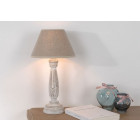 Lampe classique corolla abat jour lin beige