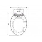 Abattant de WC décoratif plastique blanc et violet polypropylène 480 x 360 mm