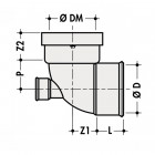 Coude wc 90° ø100 femelle avec évent ø40