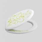 Abattant de WC WC décoratif plastique blanc et vert polypropylène 480 x 360 mm