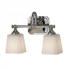 Applique concord, chrome et verre, 2 ampoules