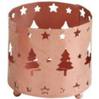 Photophore de noël rond en métal cuivré (lot de 2)