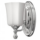 Applique shelly, chrome poli, verre blanc, led