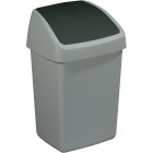 Poubelle grise avec couvercle basculant delta 10 litres