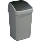 Poubelle grise avec couvercle basculant delta 25 litres