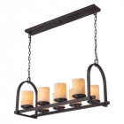 Suspension aldora, bronze palladien et onyx, 8 ampoules