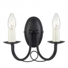 Applique minster, noir, 2 ampoules