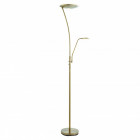Lampadaire alassio avec liseuse, laiton antique et plastique