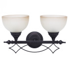 Applique murale marron country 2 ampoules 28 cm