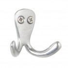 Porte serviette double crochet mural chromé