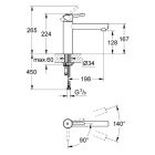 GROHE Nouveau Concetto Mitigeur évier bec haut 31207001 (Import Allemagne)