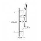 GROHE Power & Soul Cosmopolitan Set de douche complet Ecojoy 27746000 (Import Allemagne)
