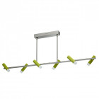 Suspension argentée techno 6 ampoules 44 cm