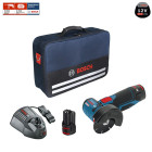Meuleuse angulaire GWS 12-76V + 2 batteries 2,0 Ah + chargeur GAL1230CV + sac à outils Bosch