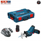 Scie sabre GSA 12V-14 2 batteries 2,5 Ah + chargeur GAL1230CV + L-Boxx 102 Bosch