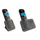 Aeg téléphone dect système duo sans fil avec répondeur - voxtel d505 twin - noir