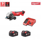 Kit HD18AG125P2-SK meuleuse HD18AG125 + 2 x 5,0 Ah + chargeur Milwaukee