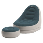 Salon gonflable comfy gris acier et bleu