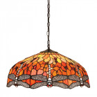 Suspension 50 cm dragonfly flame, verre et métal