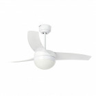 Ventilateur de plafond avec lumière blanc easy 2 ampoules