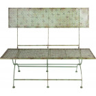 Banc de jardin en métal effet vieilli