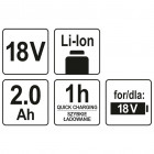 Batterie li-ion 2,0ah 18v