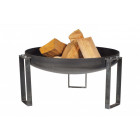 Brasero en acier rond pieds design 80 cm