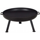 Brasero rond en acier peint 3 pieds fins 70 cm